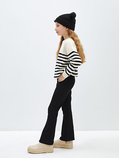 LCW Kids Beli Lastikli Basic İspanyol Paça Kız Çocuk Tayt - W3BL03Z4-CVL