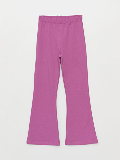 LCW Kids Beli Lastikli Basic İspanyol Paça Kız Çocuk Tayt - W3BL03Z4-VEL