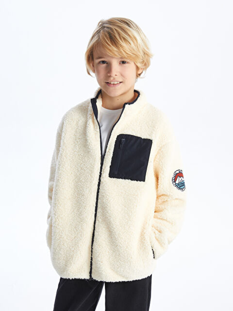 LCW Kids Dik Yaka Uzun Kollu Polar Erkek Çocuk Fermuarlı Sweatshirt - W3BL39Z4-FDL