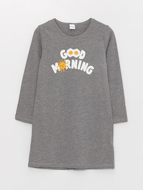 LCW ECO Bisiklet Yaka Baskılı Kız Çocuk Gecelik - W3BL53Z4-LAM