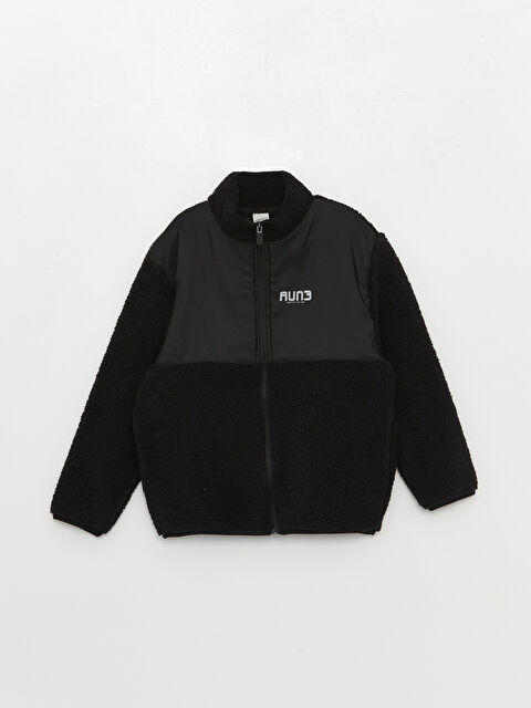 LCW Kids Relaxed Fit Funnel Neck Polar Boys' Zippered Sweatshirt - W3BL85Z4-CVL