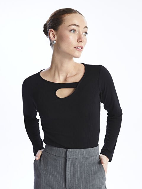 LCWAIKIKI Classic Tricou Simplu cu Mânecă Lungă și Guler Rotund pentru Femei - W3BS45Z8-CVL