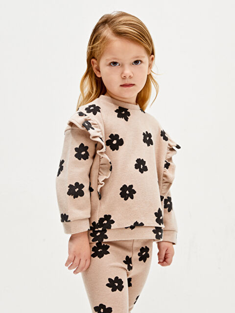 LCW baby Bisiklet Yaka Kız Bebek Sweatshirt - W3BU16Z1-LQB