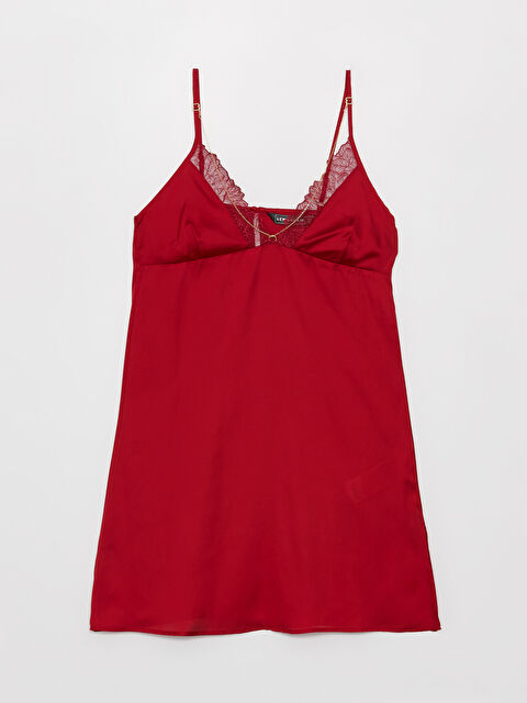 LCW DREAM V Yaka Zincir Detaylı Askılı Kadın Fantezi Gecelik - W3BU74Z8-R3P