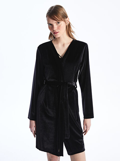 LCW DREAM Şal Yaka Kadife Kadın Sabahlık - W3BU78Z8-CVL