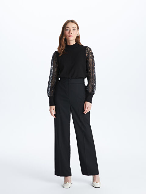 LCWAIKIKI Classic Beli Lastikli Standart Fit Kadın Pantolon - W3BV44Z8-CVL