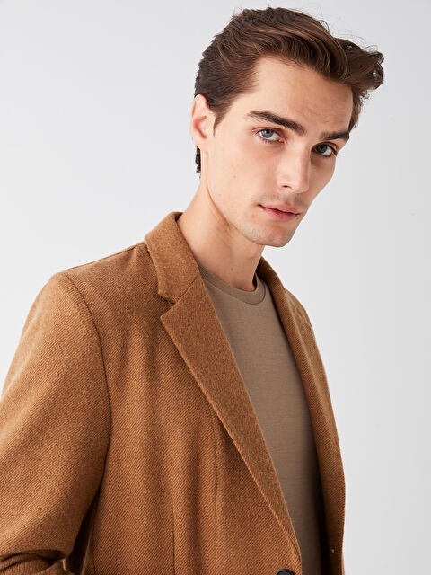 LCW Vision Standart Kalıp Ceket Yaka Erkek Kaşe Kaban - W3CA06Z8-S6P