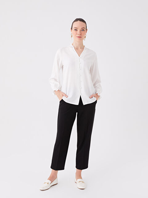 LCW Grace Beli Lastikli Standart Fit Kadın Pantolon - W3CA77Z8-CVL