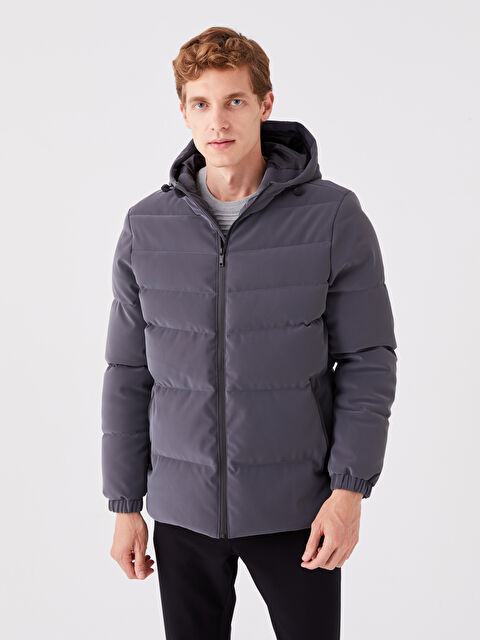 LCWAIKIKI Classic Standart Kalıp Kapüşonlu Erkek Şişme Mont - W3CE61Z8-HGL