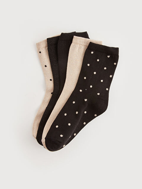LCW DREAM Puantiyeli Kadın Soket Çorap 5'li - W3CF03Z8-CVL