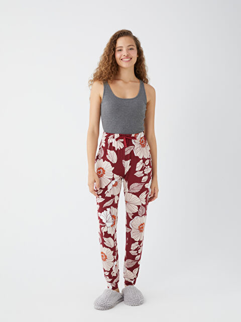 LCW DREAM Beli Lastikli Çiçekli Kadın Pijama Alt - W3CF31Z8-LQV