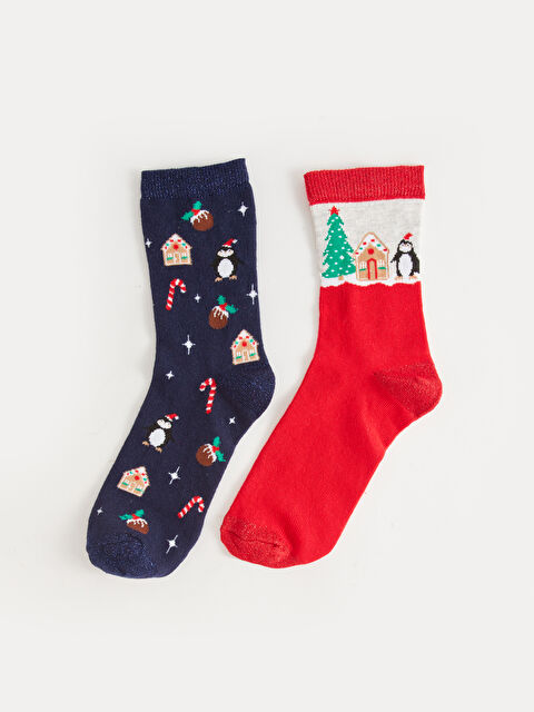 LCW DREAM Yılbaşı Temalı Kadın Soket Çorap 2'li - W3CF51Z8-HC3