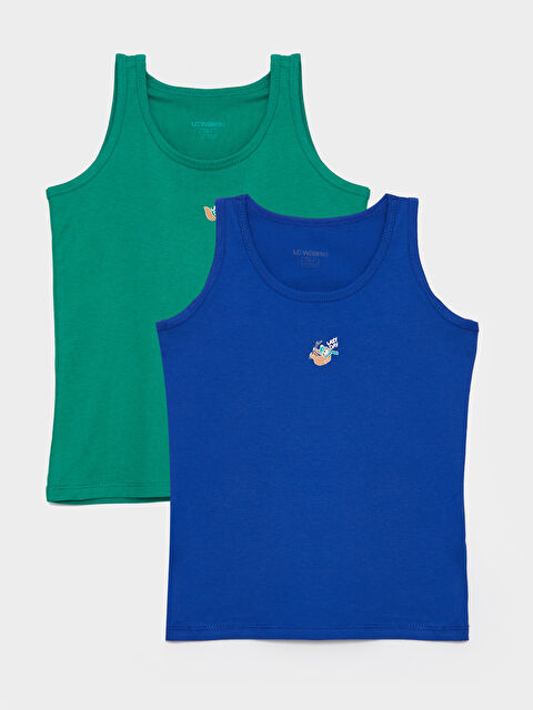 LCW Kids Crew Neck Printed Boy Athlete 2 Pack - W3CG37Z4-HSJ