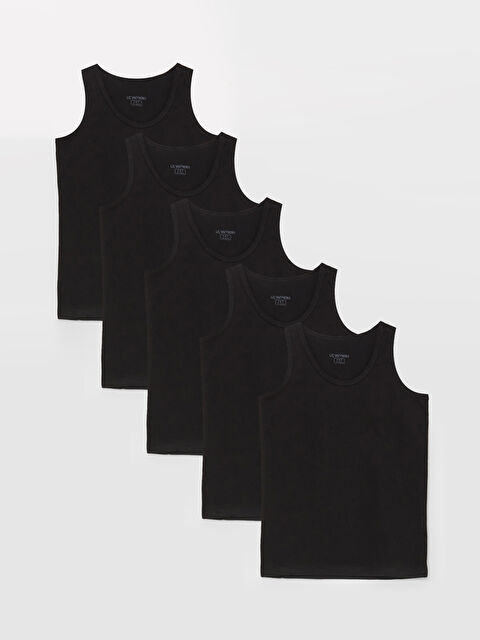 LCW Kids Crew Neck Basic Boys' Vest 5 Pack - W3CG69Z4-CVL