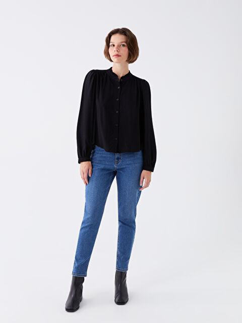 LCW Vision Yüksek Bel Slim Mom Kadın Jean Pantolon - W3CH31Z8-507