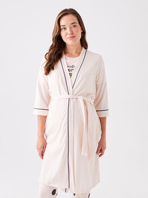 LCW DREAM Hamile Şal Yaka Düz Sabahlık - W3CH41Z8-LWZ