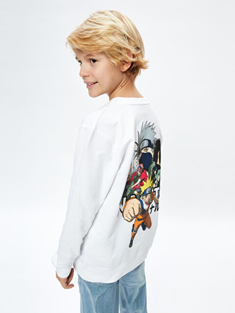 LCW Kids سويت شيرت ياقة دائرية مطبوع ناروتو كم طويل للأولاد - W3CN02Z4-R9K