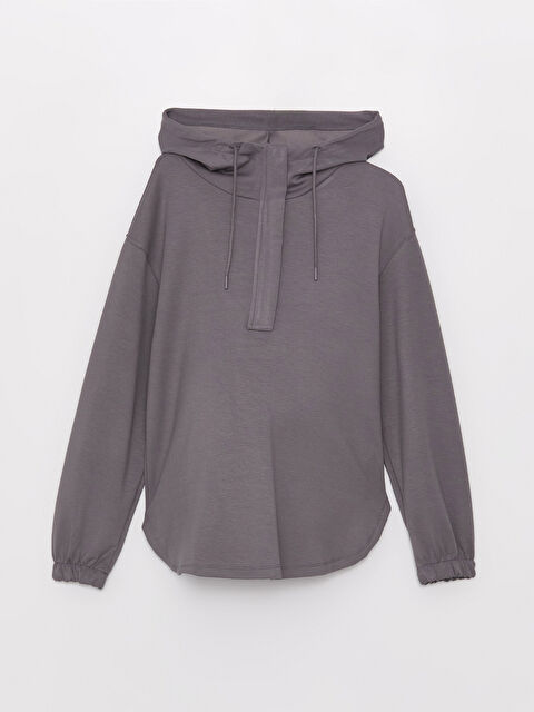 LCWAIKIKI Maternity Düz Uzun Kollu Hamile Hoodie - W3CR86Z8-R2J