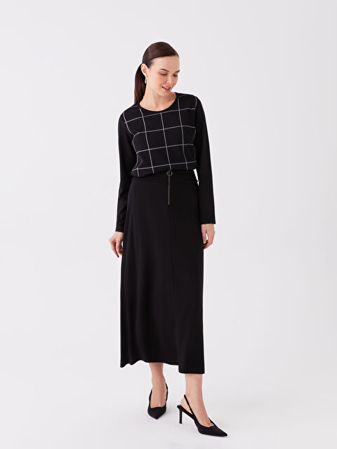 LCW Grace Kadın Beli Fermuarlı Düz Etek - W3CS29Z8-CVL