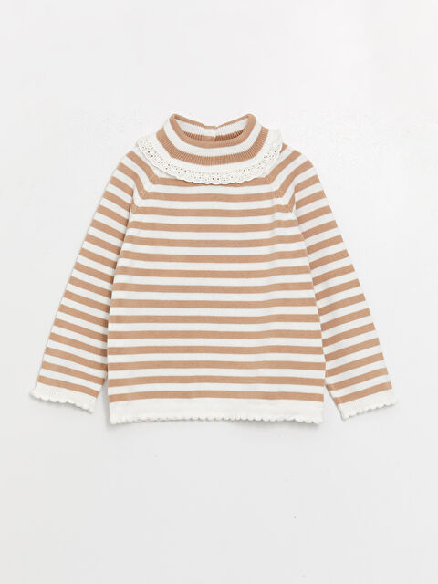 LCW baby Balıkçı Yaka Uzun Kollu Kız Bebek Triko Kazak - W3CU12Z1-LEW