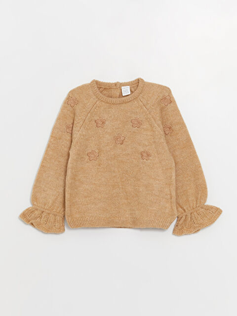 LCW baby Bisiklet Yaka Uzun Kollu Kız Bebek Triko Kazak - W3CU19Z1-VVZ