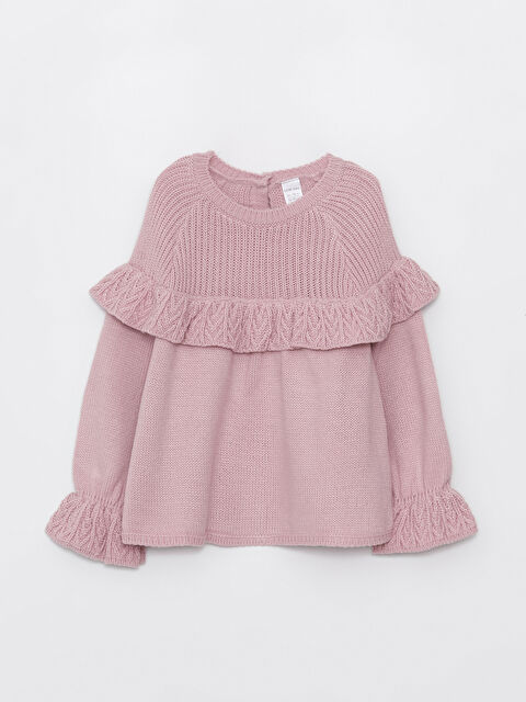 LCW baby Bisiklet Yaka Uzun Kollu Kız Bebek Triko Kazak - W3CU20Z1-GX4