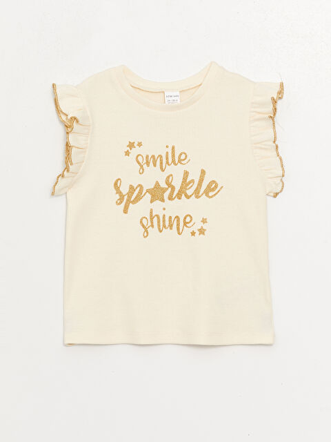 LCW baby Bisiklet Yaka Baskılı Kız Bebek Atlet - W3CU32Z1-FRC