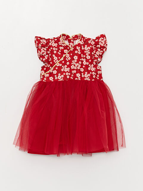 LCW baby Bisiklet Yaka Çiçekli Kız Bebek Elbise - W3CU36Z1-LTQ