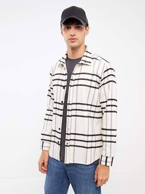 XSIDE Regular Fit Long Sleeve Plaid Men's Flannel Shirt - W3CY63Z8-SZ4