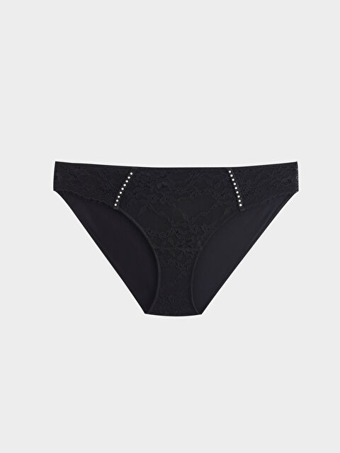 LCW DREAM Dantelli Parlak Taş Baskılı Fantezi Bikini Külot - W3CY94Z8-CVL