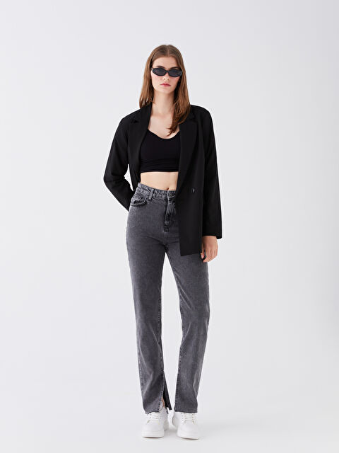 XSIDE Yüksek Bel Straight Fit Kadın Jean Pantolon - W3DC71Z8-RFL