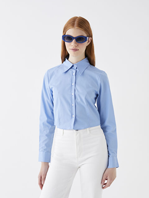 XSIDE Crop Poplin Kadın Gömlek - W3DD40Z8-SXZ