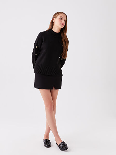 LCW Vision Beli Fermuarlı Kendinden Desenli Kadın Tüvit Etek - W3DD91Z8-CVL