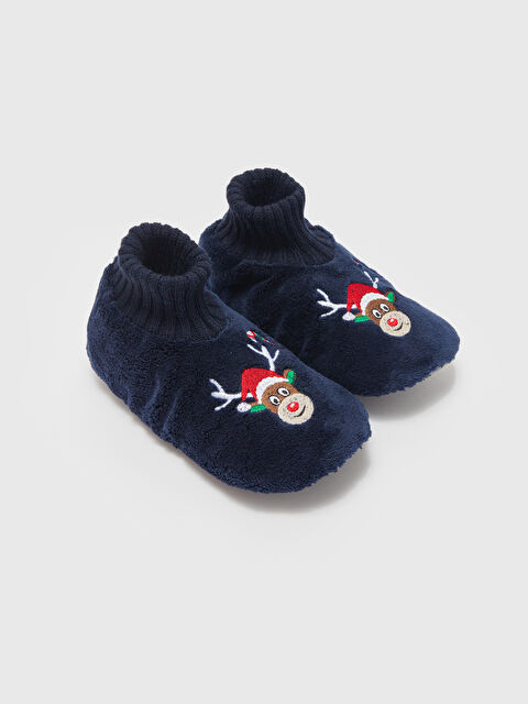 LCW STEPS Yılbaşı Temalı Erkek Çocuk Ev Ayakkabısı - W3DE28Z4-CRP