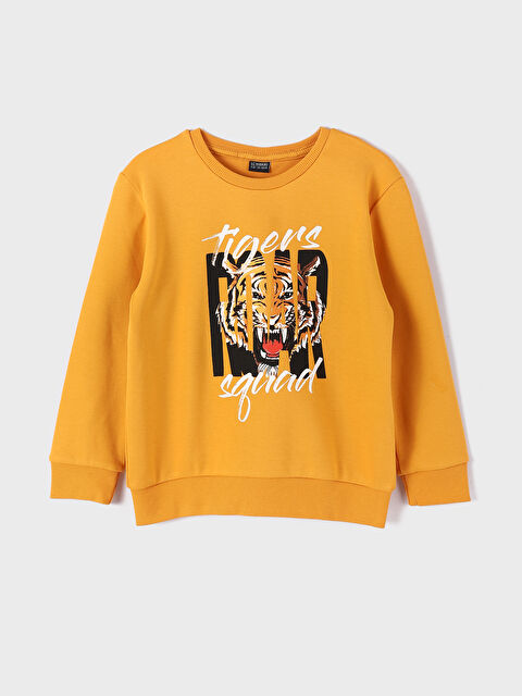 LCW Kids Crew Neck Printed Long Sleeve Boys' T-Shirt - W3DE78Z4-K99