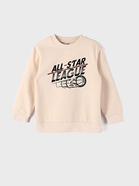 LCW Kids Crew Neck Printed Long Sleeve Boys' Sweatshirt - W3DE83Z4-FF7