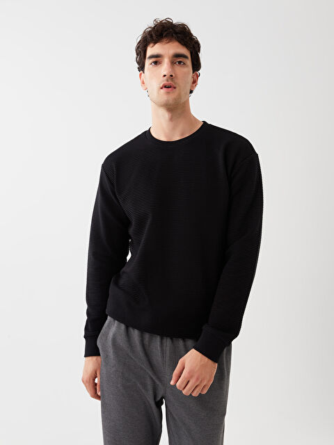 XSIDE Bisiklet Yaka Uzun Kollu Erkek Sweatshirt - W3DG41Z8-CVL