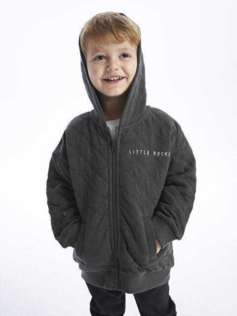 LCW baby سويت شيرت بسحاب بقبّ كم طويل أولاد صغار