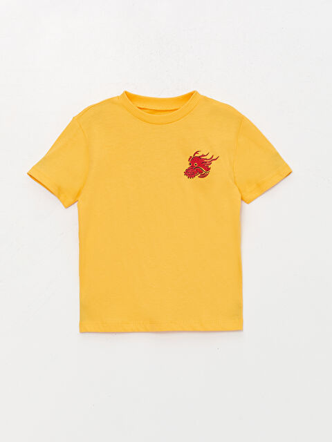 LCW Kids Bisiklet Yaka Baskılı Erkek Çocuk Tişört - W3DH52Z1-FWN