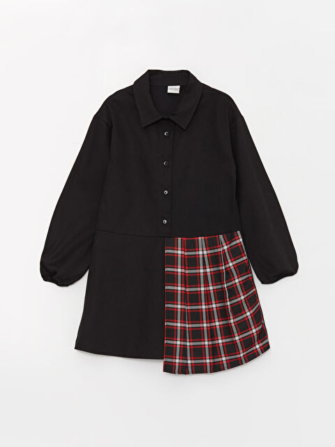 LCW Kids Gömlek Yaka Uzun Kollu Kız Çocuk Elbise - W3DO64Z4-CVL