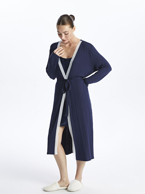 LCW DREAM Şal Yaka Düz Uzun Kollu Hamile Sabahlık - W3DP96Z8-HFH