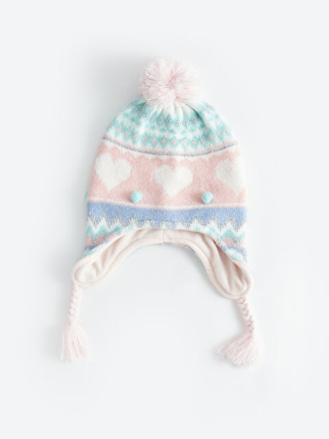 LCW ACCESSORIES Desenli Ponponlu Kız Çocuk Triko Bere - W3DQ33Z4-FSA