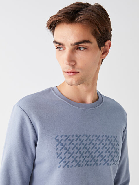 LCW Vision Bisiklet Yaka Uzun Kollu Baskılı Erkek Sweatshirt - W3DR89Z8-J0M