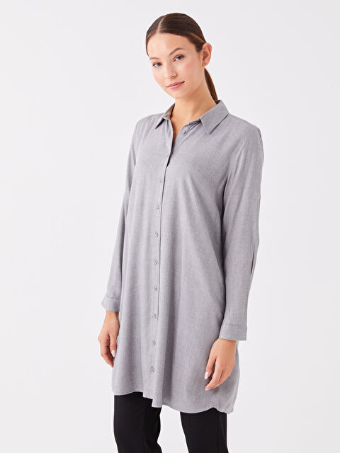 LCWAIKIKI Classic Düz Uzun Kollu Kadın Gömlek Tunik - W3DS42Z8-SPS