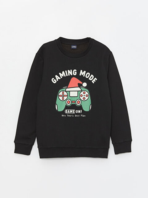 LCW Kids Crew Neck Printed Long Sleeve Boys' Sweatshirt - W3DU89Z4-CVL
