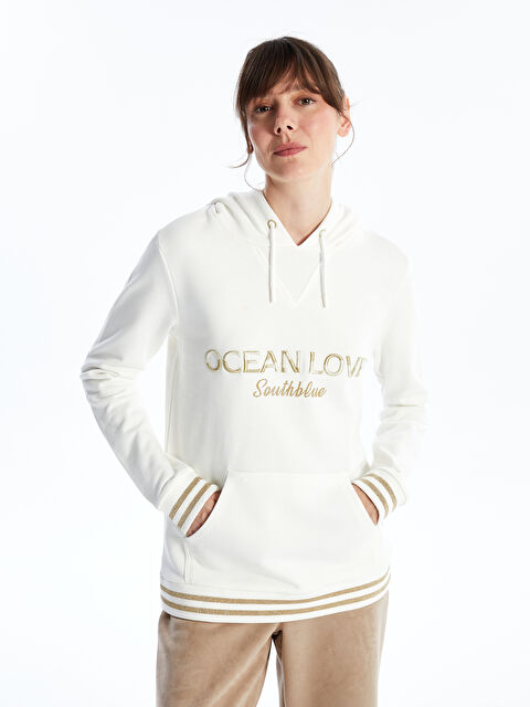 SOUTHBLUE Nakışlı Uzun Kollu Kadın Hoodie - W3DY95Z8-Q6K