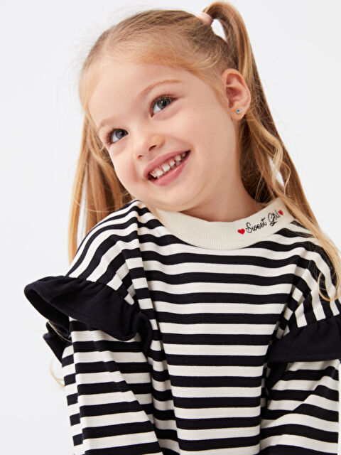 LCW baby Crew Neck Baby Girls' Sweatshirt - W3EB23Z1-LEG