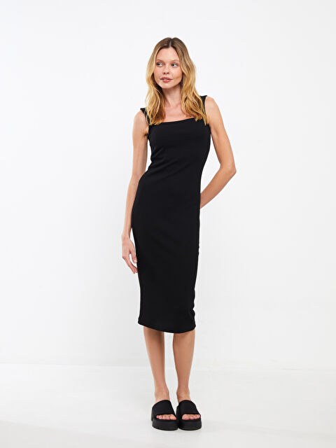 LCW Vision Kare Yaka Düz Askılı Elbise - W3EC55Z8-CVL