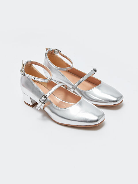 LCW STEPS Deri Görünümlü Bağlamalı Kadın Topuklu Ayakkabı - W3EC66Z8-G8Z