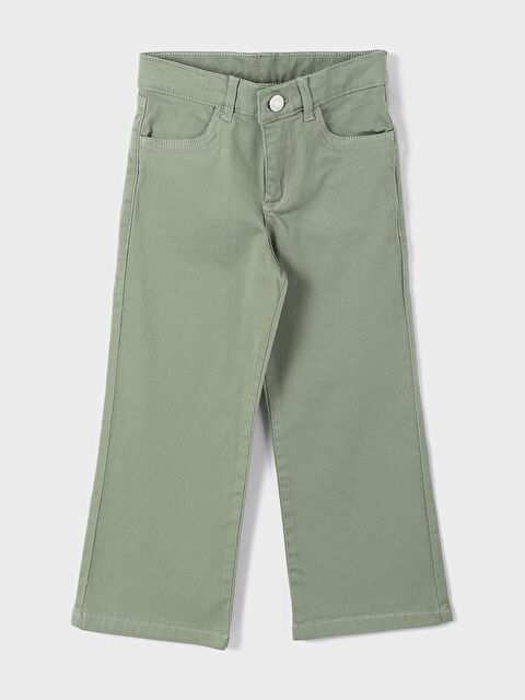 LCW Kids Basic Bell-Bottoms Gabardine Girl Trousers - W3EE08Z4-GRW